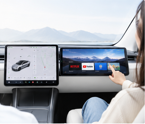 Tesla 副駕娛樂螢幕 安裝示意