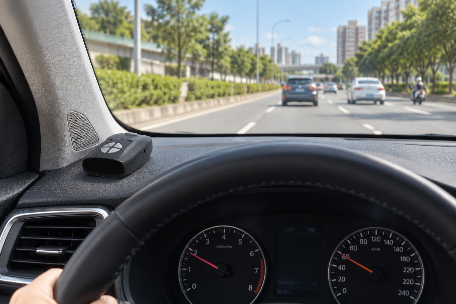 GPS-790 主機安裝於駕駛座左側 A 柱旁儀表台