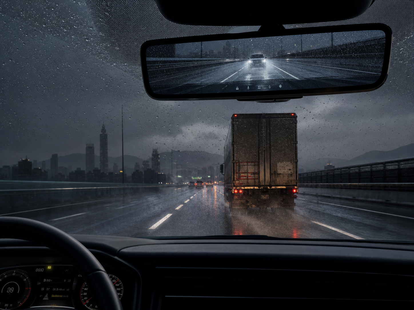 電子後視鏡行車紀錄器輔助高速雨天行車