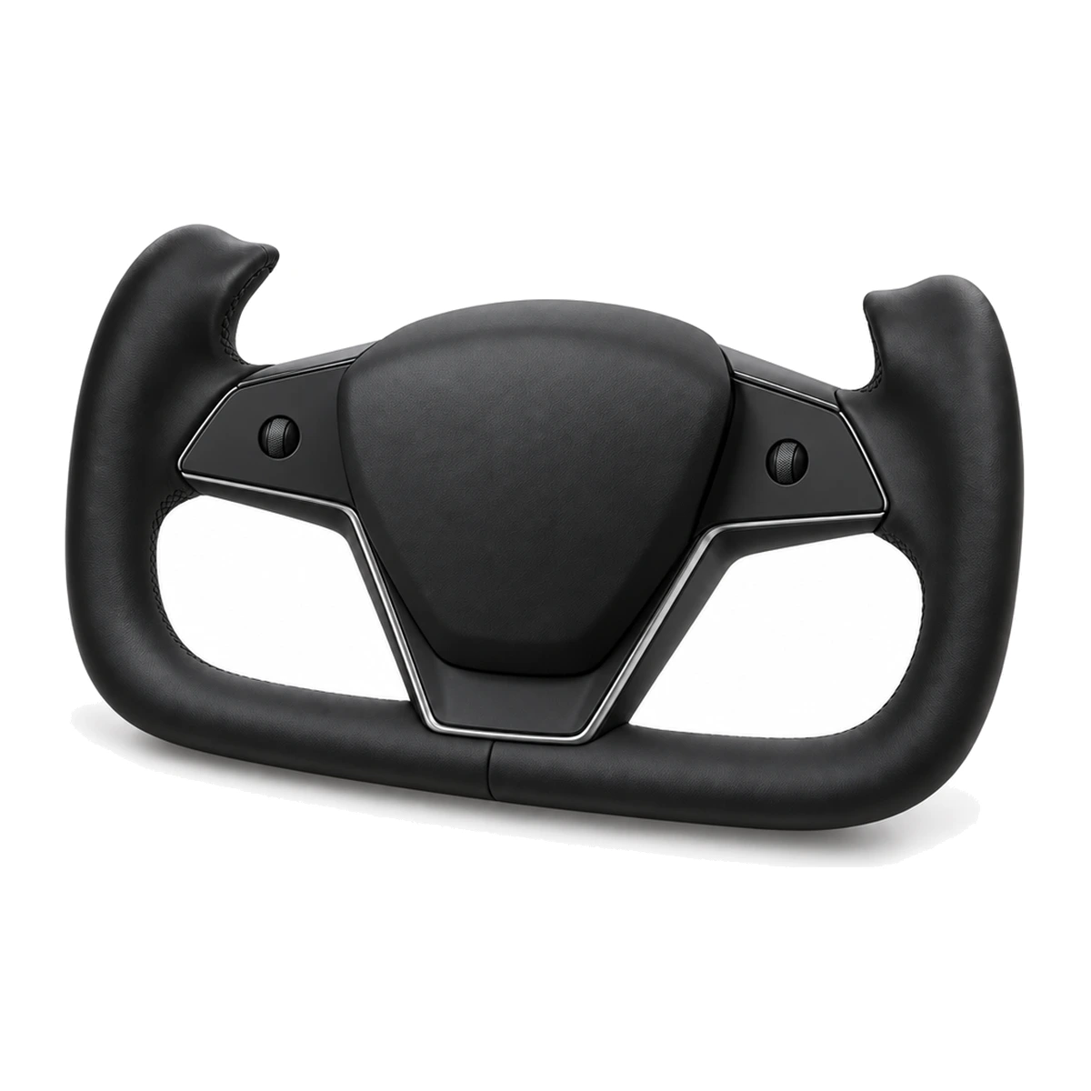 Model 3/Y Yoke 方向盤,置於白色背景