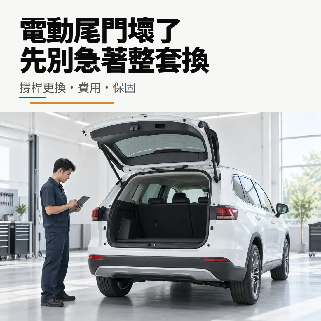 電動尾門壞了先別急著整套換：撐桿更換、費用與保固